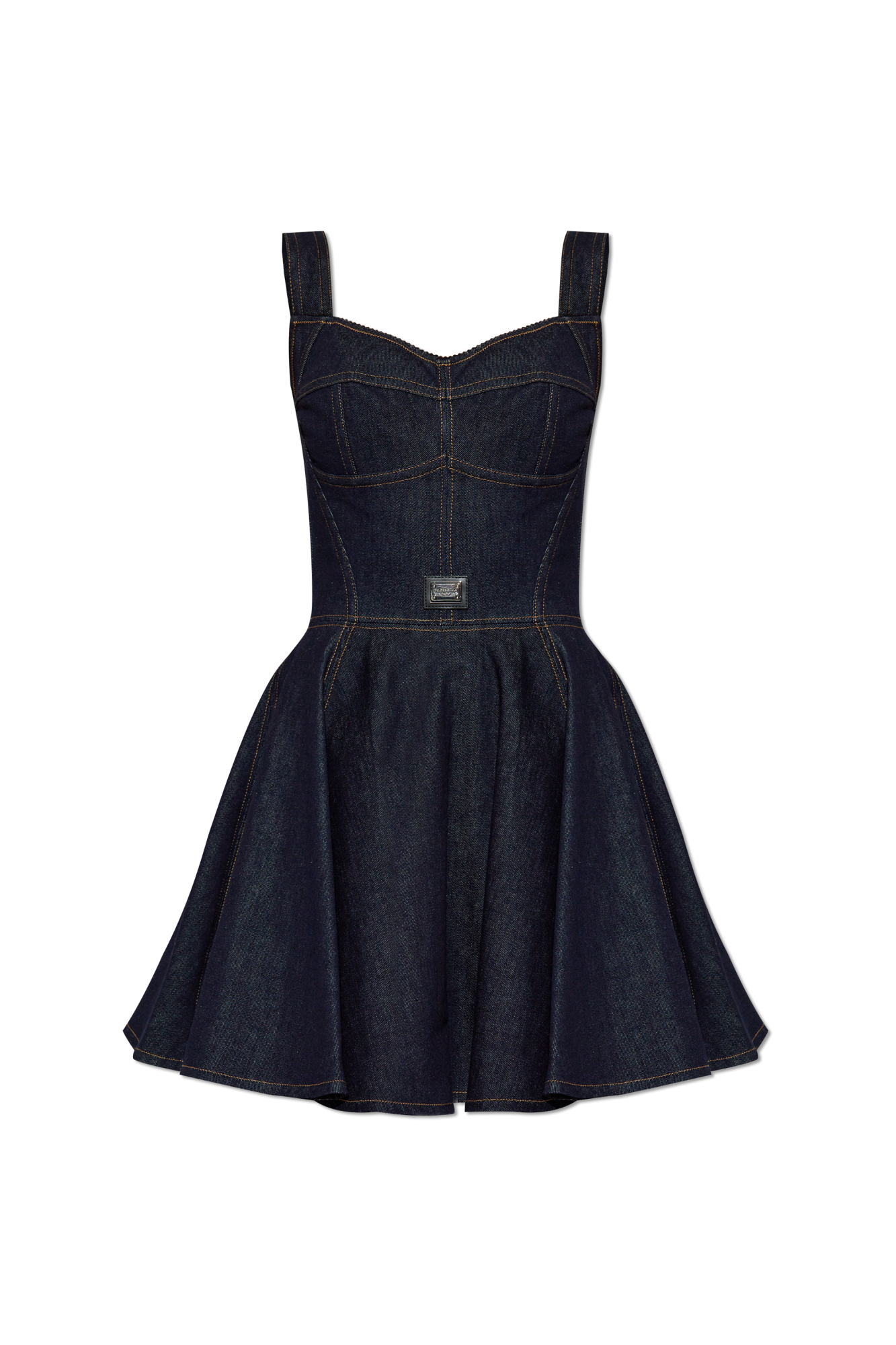 Navy blue Denim dress with straps Dolce & Gabbana - Vitkac